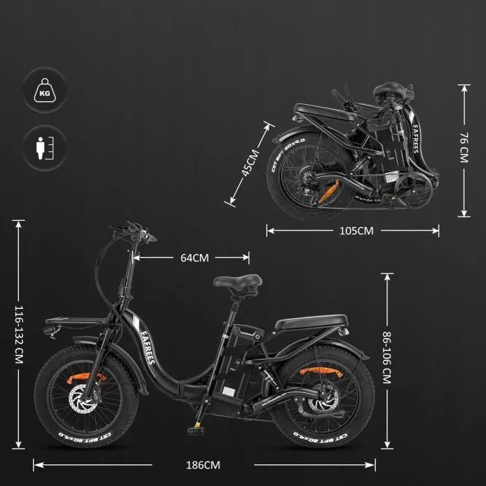 FAFREES F20 X Max vélo électrique 750W 30Ah 200KM batterie Samsung pour charger les téléphones portables GRIS – Image 2
