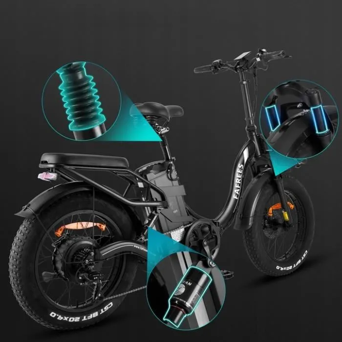 FAFREES F20 X Max vélo électrique 750W 30Ah 200KM batterie Samsung pour charger les téléphones portables GRIS – Image 4