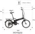 F.LLI SCHIANO E-SKY 20″ E-Bike pliable pour adultes avec moteur 250W et 7 vitesses, batterie 36V 7.8Ah Lithium, noir – Image 5
