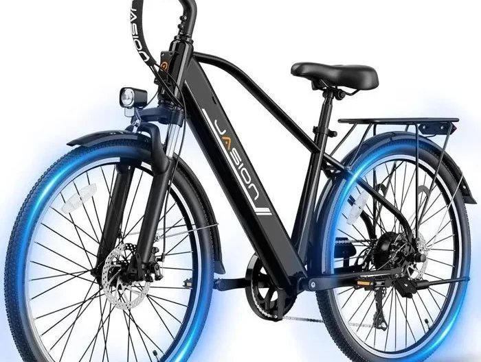 JASION Vélo électrique VAE 26" - Batterie amovible 48V/11Ah- Shimano 7 Vitesses - Vélo VTT E-Bike - Moteur 500W -Noir