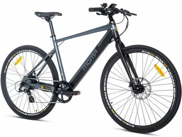 MOMA BIKES - E -ROAD PRO 28 - 8 Vitesses - Freins à disques Hydrauliques - Batterie Ion Lithium intégrée de 36V 10Ah