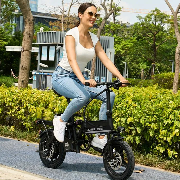 ORLMS S9 - Vélo électrique 20'' - Moteur 500 W - Batterie 48 V 13 Ah - Autonomie 48 km - 5 vitesses - Charge maximale 120 kg, Gris – Image 5