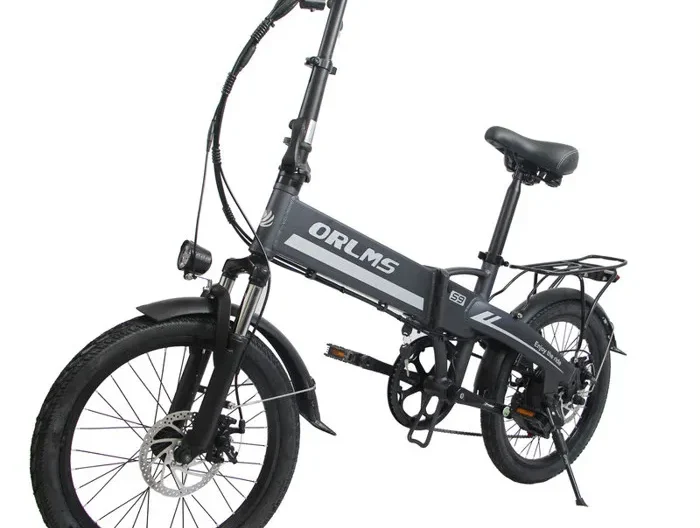 ORLMS S9 - Vélo électrique 20'' - Moteur 500 W - Batterie 48 V 13 Ah - Autonomie 48 km - 5 vitesses - Charge maximale 120 kg, Gris
