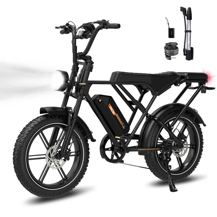 RCB Fatbike Vélo Électrique – Batterie 48V 20.8Ah, 90KM Autonomie, Pneus 20x4.0, Écran LCD, APP & NFC Noir