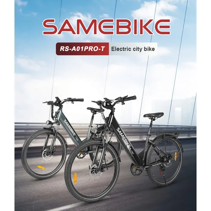 SAMEBIKE RS-A01 Pro-T - Vélo électrique - Roues de 26 pouces - Moteur 250w -Batterie 36V13Ah - Vélo ville shimano 7 vitesses, Gris Vendu et expédié par ENGWE SRLS – Image 2