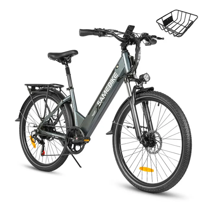 SAMEBIKE RS-A01 Pro-T - Vélo électrique - Roues de 26 pouces - Moteur 250w -Batterie 36V13Ah - Vélo ville shimano 7 vitesses, Gris Vendu et expédié par ENGWE SRLS