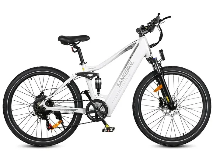 Samebike XD26 II -velo electrique- roues 26 "- moteur 750W - batterie 48V 14Ah - vélo de ville shimano 7 vitesses - blanc