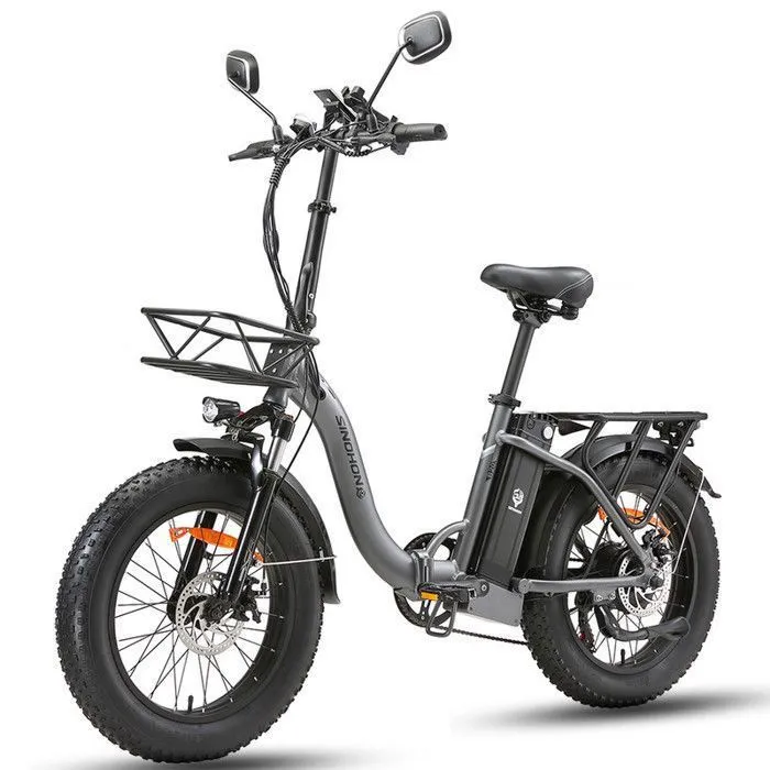 SINOHON - Vélo Électrique Pliable - Roues 20" - Moteur 750W 45km/h - Batterie 48V 15Ah -Maxi Autonomie 50-70km (Mode ASSIST) - Gris – Image 2