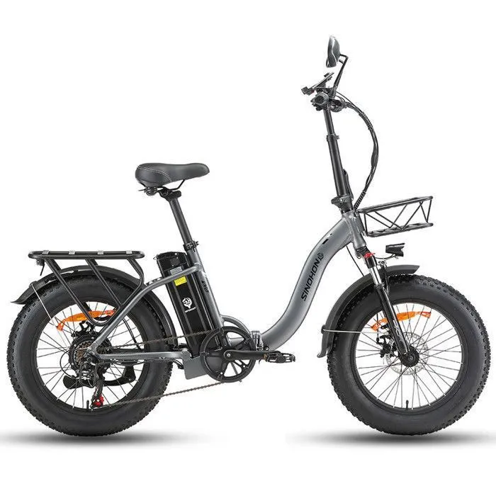 SINOHON - Vélo Électrique Pliable - Roues 20" - Moteur 750W 45km/h - Batterie 48V 15Ah -Maxi Autonomie 50-70km (Mode ASSIST) - Gris – Image 3