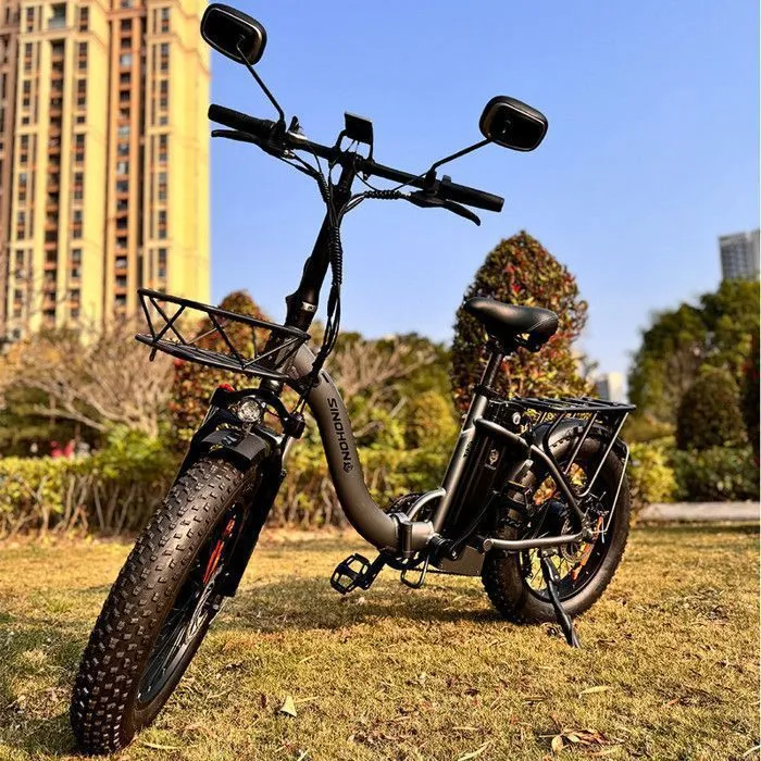SINOHON - Vélo Électrique Pliable - Roues 20" - Moteur 750W 45km/h - Batterie 48V 15Ah -Maxi Autonomie 50-70km (Mode ASSIST) - Gris – Image 6