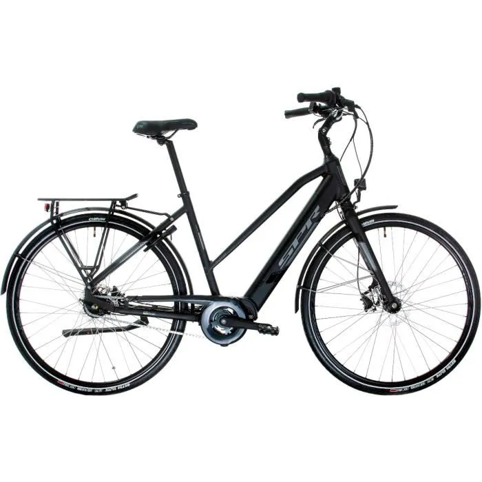 SPR E-CITY COMO PLUS LADY, 28"x480, DT INTEGR. BATTERY, NEXUS 7 Vitesses, Cadre Noir-Gris