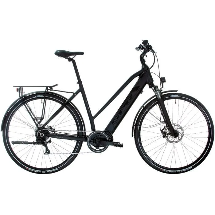 Vélo électrique SPR E-TREKKING FASTER LADY – 28″, moteur central, batterie intégrée DT, 9 vitesses, cadre noir
