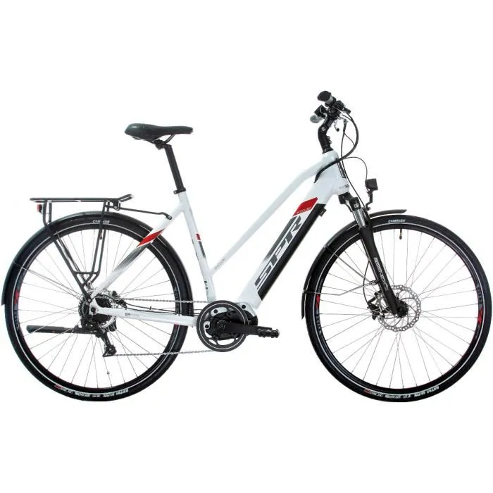 SPR E-TREKKING FASTER LADY, 28"x533, CENTER MOTOR, DT INTEGR. BATTERY, 9 Vitesses, Cadre Blanc-Red
