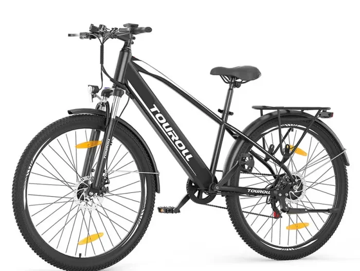 Vélo de Trekking Touroll J1 - Moteur 250 W - Roues 27,5 Pouces - Batterie 15.6Ah - Autonomie 100 km - Frein à Disque Mécanique