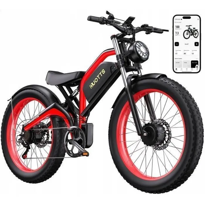 velo electrique Adulte N26 - Moteur 1500W (2*750W)- Samsung batterie 48V 20Ah - SHIMANO 7 vitesses -Assistance 120KM - VAE homme