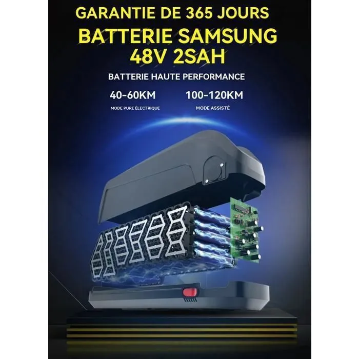 velo electrique Adulte N26 - Moteur 1500W (2*750W)- Samsung batterie 48V 20Ah - SHIMANO 7 vitesses -Assistance 120KM - VTT homme – Image 4