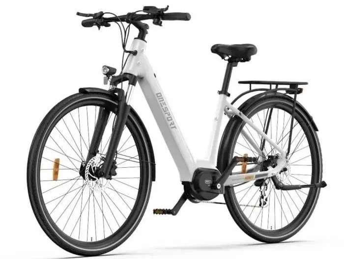 velo electrique adulte ONESPORT OT07 27.5 pouces Moteur 250W Autonomie 90km Amortisseur avant Batterie 36V10.4Ah Blanc