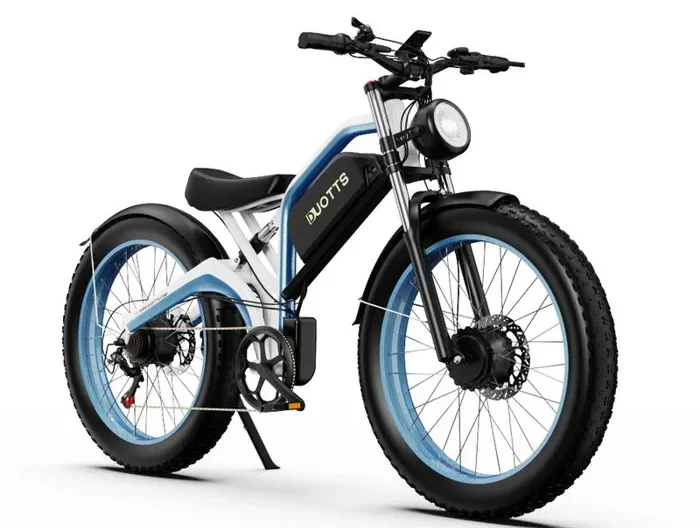 Vélo électrique DUOTTS N26 2*750W SAMSUNG Batterie 48V20Ah E-BIKE Tout Terrain de 26"*4.0 Shimano 7 Vitesse, Tout-Suspendu Bleu