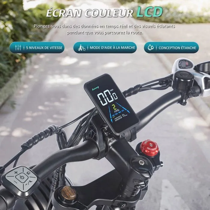Vélo Électrique FAFREES F20 ULTRA - Motor 1200W - 48V/25Ah LG Batterie,Tout Terrain VTT Électrique 20*5.0" Fat Pneu, Autonomie – Image 3