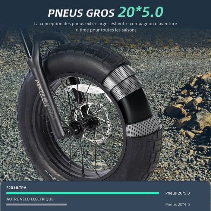 Vélo Électrique FAFREES F20 ULTRA - Motor 1200W - 48V/25Ah LG Batterie,Tout Terrain VTT Électrique 20*5.0" Fat Pneu, Autonomie – Image 4