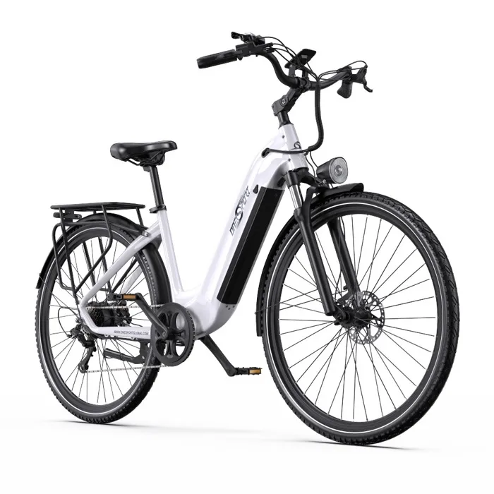 Vélo électrique ONESPORT, Blanc, Moteur 250W, Application Bluetooth, 4 Vitesses, 40NM de Couple, 130KM d’autonomie en Mode Assistée
