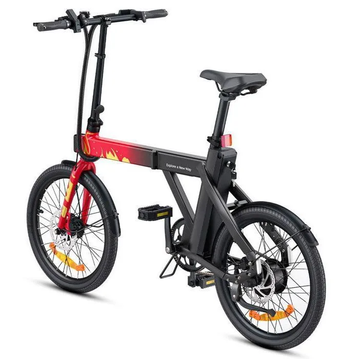 velo electrique pliable ENGWE P20 20 pouces vélo de ville Autonomie 100km Moteur 350W 32km/h Frein à disque Batterie 36V9.6Ah rouge – Image 3