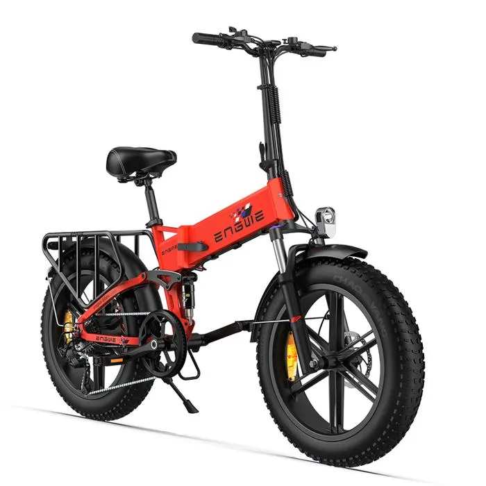 Velo electrique pliable ENGWE ENGINE X Autonomie 120km 42km/h Tout suspendu Batterie 48V13Ah Pneus 20 pouces VTT Fat bike Rouge