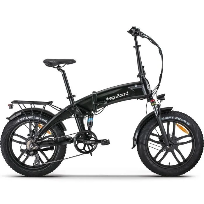 Vélo Électrique Pliable - Wegoboard - SuperBike Plus Noir - 20 pouces * 4.0 - 7 vitesses Batterie 36V 10,4 Ah - Autonomie 60 km – Image 2