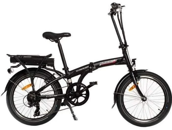 Vélo électrique pliant alu 20'' - MERCIER - 6 Vitesses - Autonomie 65 km - Cadre/potence pliants - Noir - Mixte