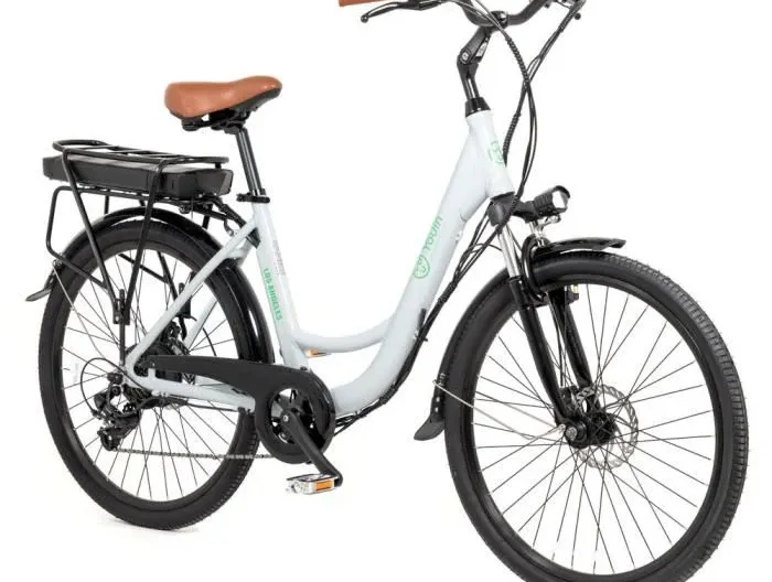 Vélo Électrique Youin Los Angeles 7 vitesse SHIMANO - 250W - Roue 26’’– Batterie Lithium Amovible 36V/10Ah - Autonomie 40Km - Blanc