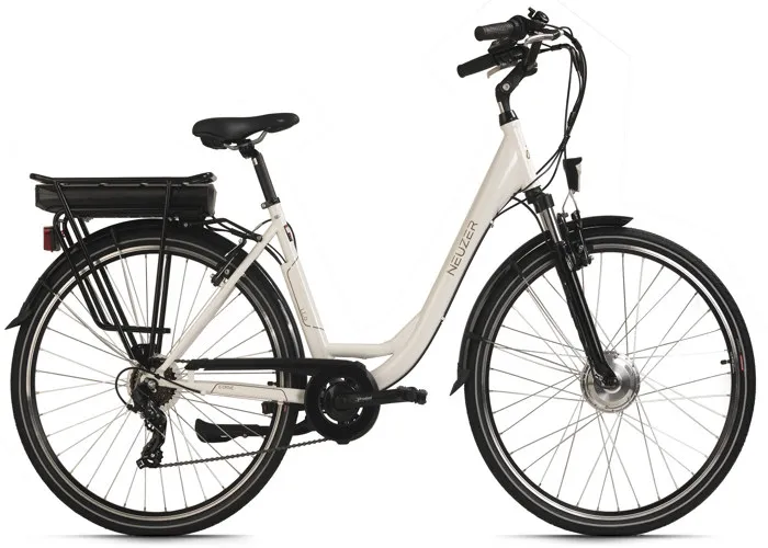 Vélo de ville Pedelec Dame Lido 28" Li-Ion 13 Ah Batterie SHIMANO 7 Vitesses Blanc Neuzer