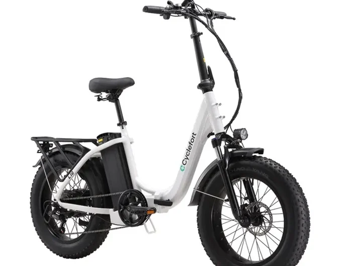 Vélo électrique CYCLEFORT L10, 500W Moteur, 48V20Ah, Batterie (960Wh), 37KM/H, 20"*4.0, PAS 5 Level 70KM, Blanc