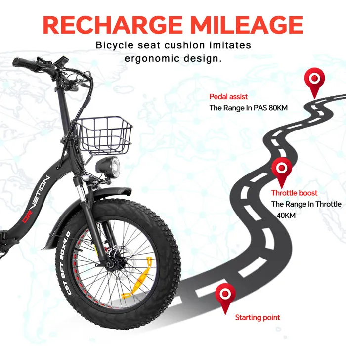 Vélo électrique - DRVETION - CT20 - 750W - Batterie 20AH - Fatbike Noir – Image 4