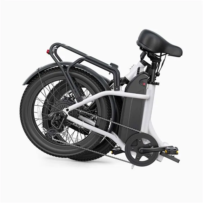 Vélo électrique DYU C9, Blanc, Vélo Pliant, Moteur 250W, Batterie 48v15.6ah, Frein à huile, Autonomie 150KM en mode PA – Image 4