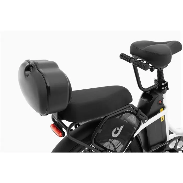 Vélo électrique DYU C9, Blanc, Vélo Pliant, Moteur 250W, Batterie 48v15.6ah, Frein à huile, Autonomie 150KM en mode PA – Image 3