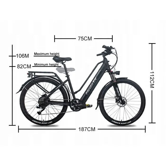 Vélo électrique HEDATX TX10 - Vitesse maximale 48 km/h - Moteur 750W - Batterie 48V20Ah - Autonomie 90 km - VAE femmes commutantes – Image 6