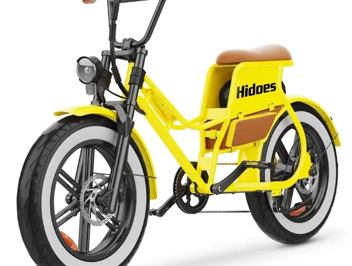 Vélo Électrique Hidoes HD-C8 - Moteur 700W Batterie 48V17AH Roues de 20 Pouces Freins à Disque - Jaune