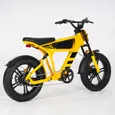 Vélo électrique MANGOSTEEN FT03, JAUNE, Avant et Arrière Anti-Choc Fat Pneu Vélo, 48V750W 4500MAH 45KM/H 15° – Image 5