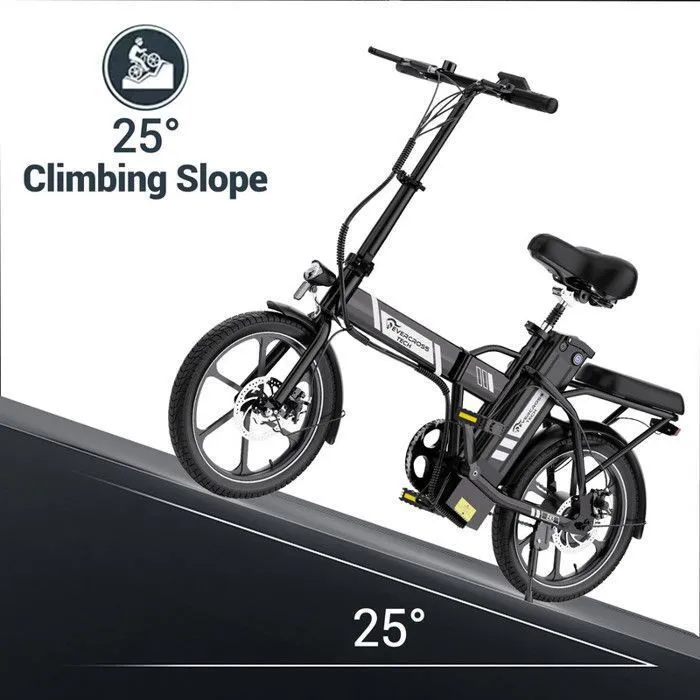 Vélo électrique Pliable Adulte EVERCROSS TECH Pneus 16 EK5- Batterie amovible 36V Freins Double - Noir – Image 2