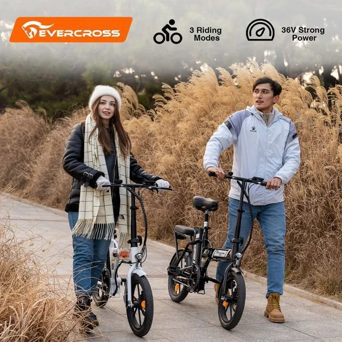 Vélo électrique Pliable Adulte EVERCROSS TECH Pneus 16 EK5- Batterie amovible 36V Freins Double - Noir – Image 4