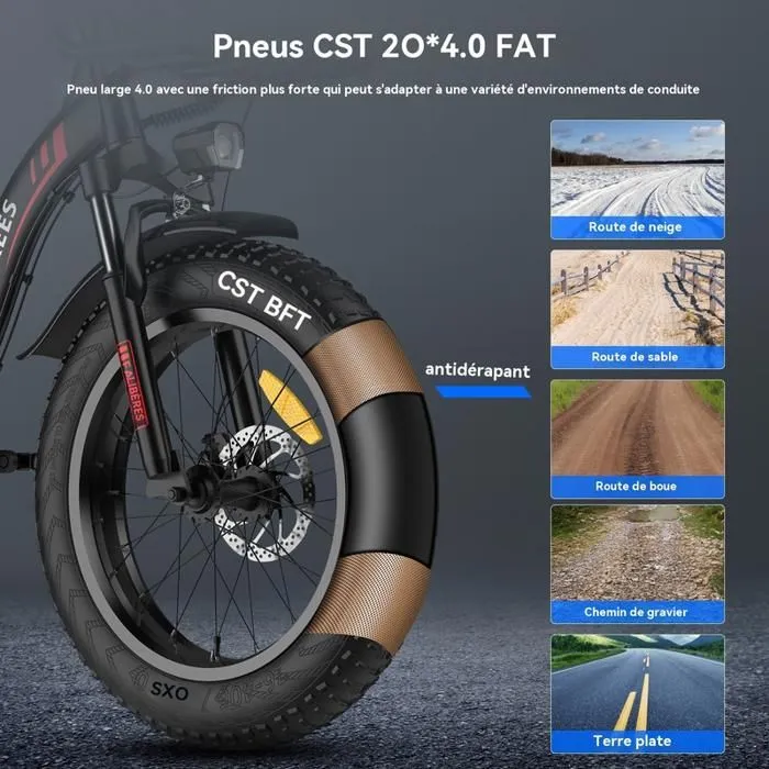 vélo électrique Pliable FAFREES F20 MAX- Moteur 500W - Autonomie 120km - SAMSUNG Batterie 22.5Ah- Shimano 7 vitesses - Homme VAE – Image 5