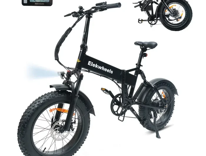 Vélo électrique pliable - ElekWheels E5 - 750W - 50 km d'autonomie - Freins à disque - Pneus FAT