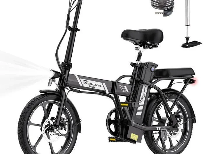Vélo électrique Pliable Adulte EVERCROSS TECH Pneus 16 EK5- Batterie amovible 36V Freins Double - Noir