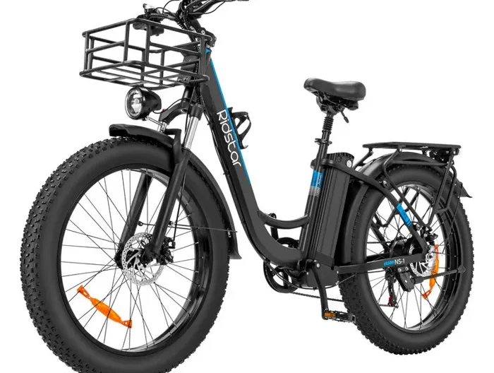 Vélo électrique Ridstar MN-26 Autonomie 120km Batterie 48V20Ah tout suspendu Shimano 7 vitesses Frein mécanique VTC Fat bike Noir