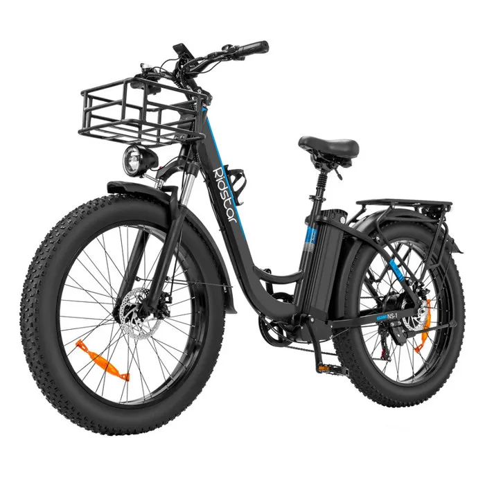 Vélo électrique Ridstar MN-26 Autonomie 120km Batterie 48V20Ah tout suspendu Shimano 7 vitesses Frein mécanique VTC Fat bike Noir