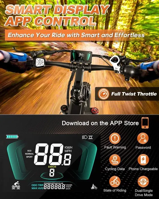 Vélo électrique Wallke X3 PRO MAX 1500W double moteur 48V 44AH batterie Samsung 26 pouces VTT Fat Bike Shimano 7 vitesses-Kaki – Image 5