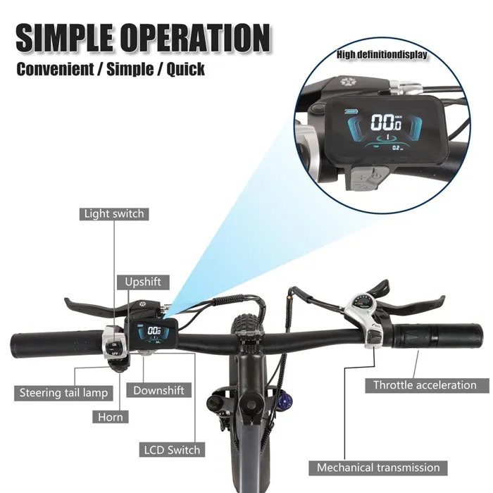 Vélo électrique CMACEWHEEL – Moteur 500 W, batterie 48 V 18 Ah, Shimano 7 vitesses, autonomie 80 km, gris – Image 3