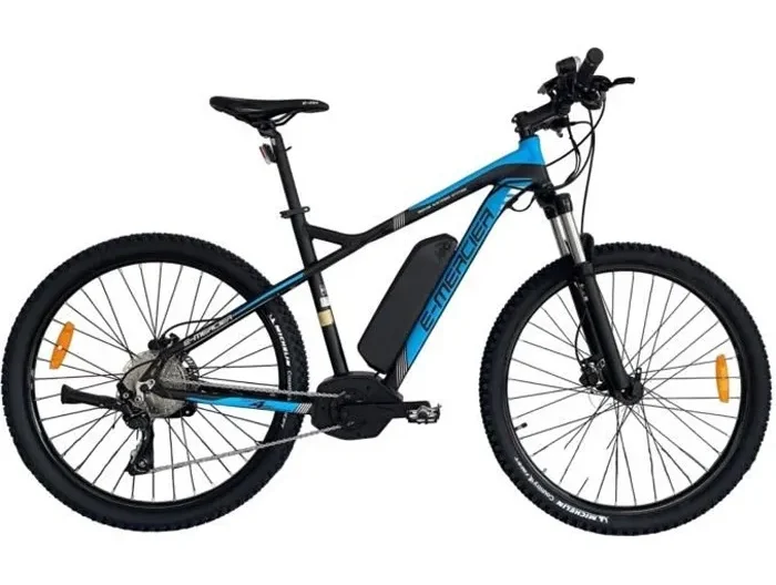 VTT électrique alu hydroform 27,5'' - MERCIER - 10 Vitesses - Autonomie 90 km - Cadre aluminium HYDROFORM - Noir/bleu - Mixte